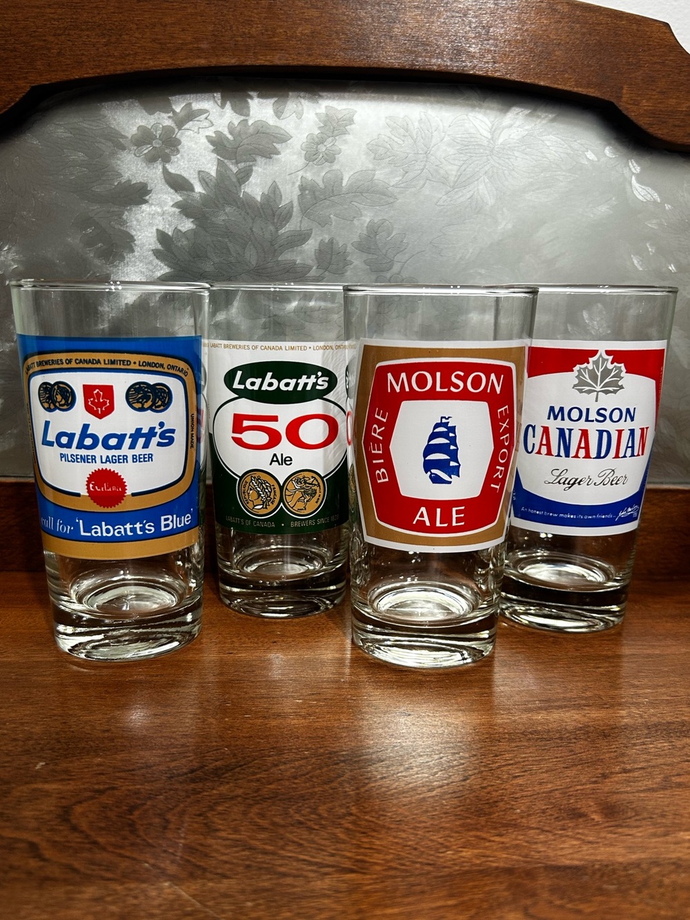 Vintage Beer Glasses - Labatt’s - Molson - Canadian - set of 4 - 5.5in Tall